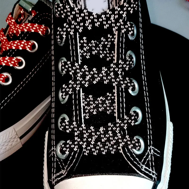 

1 Pair Shoelaces Flat Reflective Shoelaces Fashion Colorful Sneakers Shoelace Casual Canvas Shoe Laces Unisex Shoes Rope