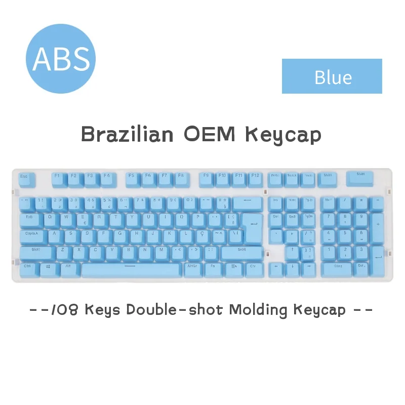 

108 шт. DIY Abnt2 макет OEM двойной Цвет впрыска топлива для механические Keybaord ABS колпачки Подсветка для Cherry MX