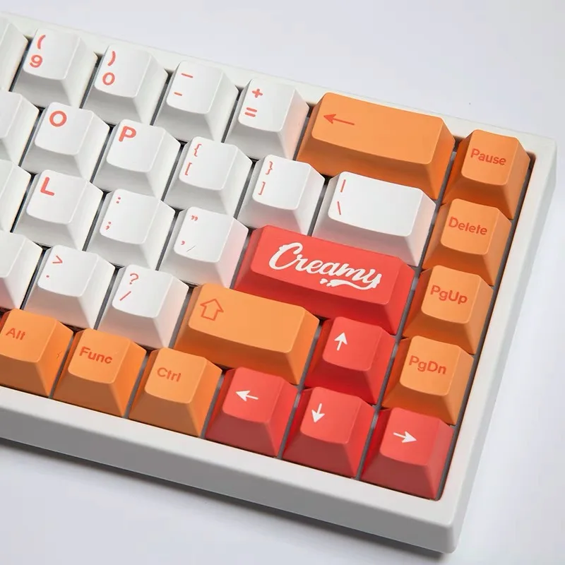 

GMK Peach Keycap PBT Dye Subbed Keycap For Gaming Mechanical Keyboard Cherry Profile With ISO Enter 6.25U Spacebar For MX switch