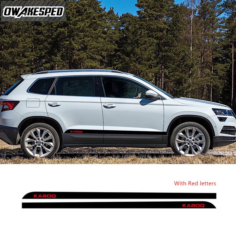 

2 шт., наклейки из углеродного волокна, виниловые наклейки для Skoda Karoq