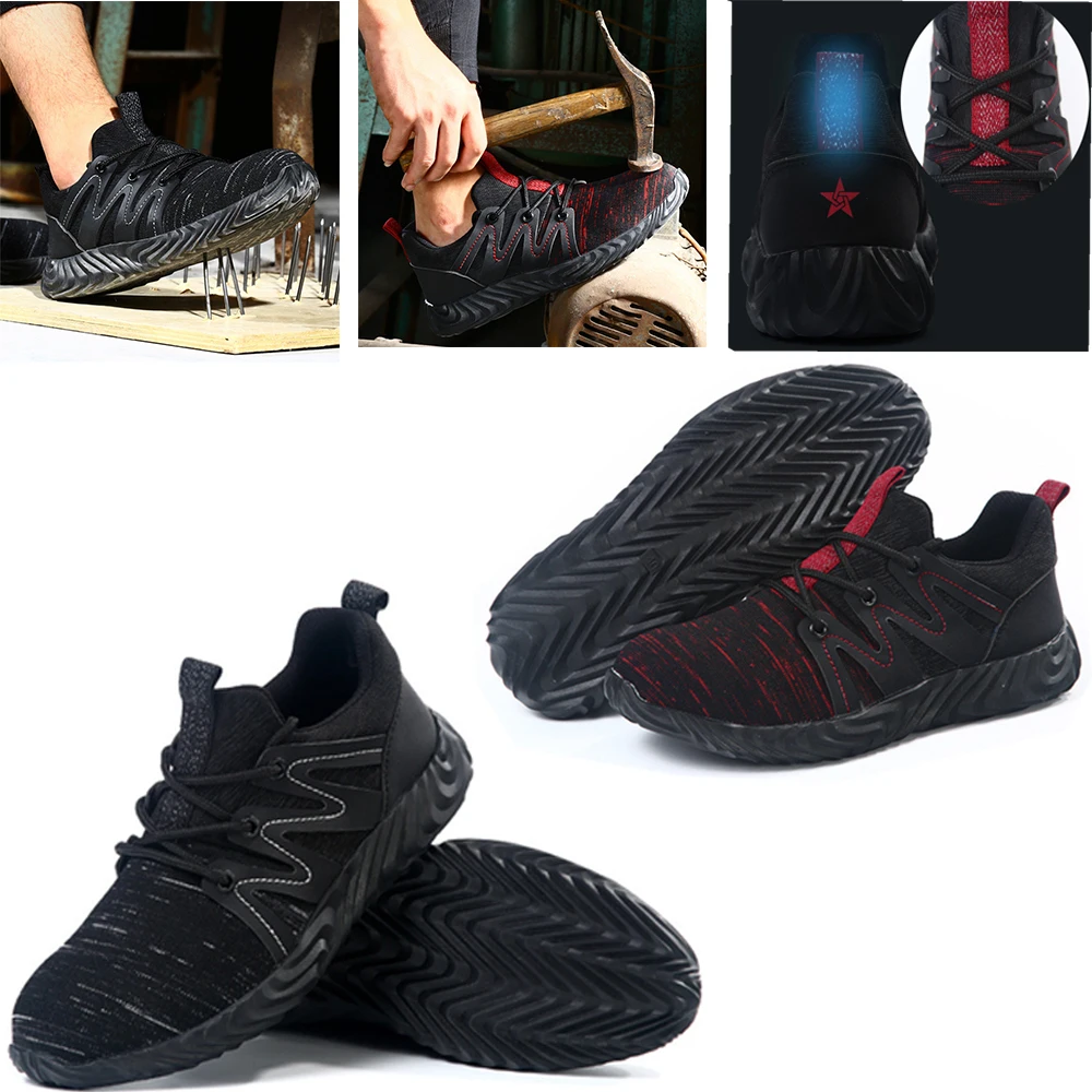 Защитные кроссовки со стальным носком водонепроницаемые светоотражающими