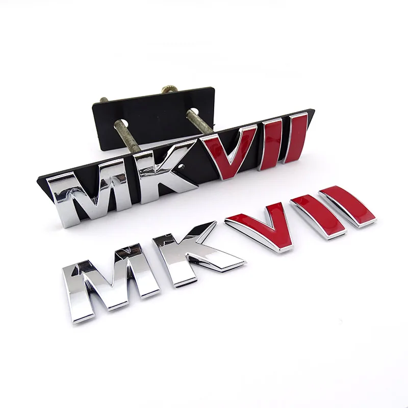 

Front 3D auto grille Grill Emblem and rear truck Chrome Red MKVII auto Badge Car Sticker for volkswagen VW Golf MK7