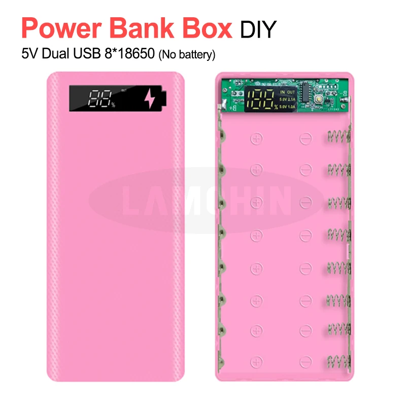 5V/2A Dual USB 8*18650 Power Bank батарейный блок с упаковкой для продажи в розницу зарядное