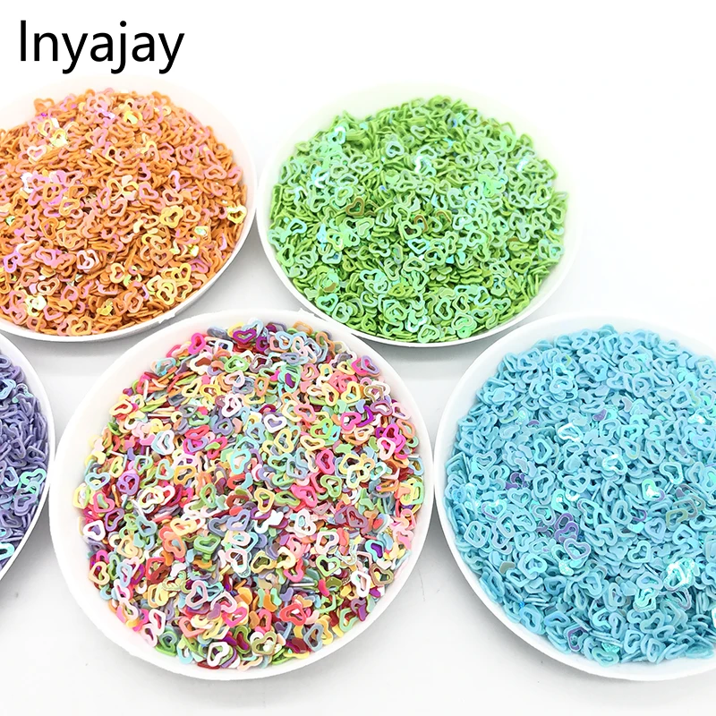 20g выбитое сердечко свободные тесьма с пайетками для шитья Ремесло ПВХ маникюра и