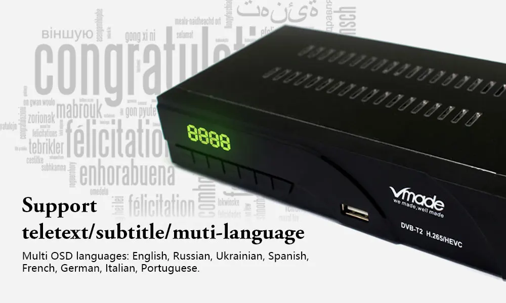 K6 DVB-T2 эфирный ТВ приемник HD цифровой 1080p ТВ тюнер HEVC H.265 ТВ приемник Поддержка Youtube RJ45 телеприставка DVB T2