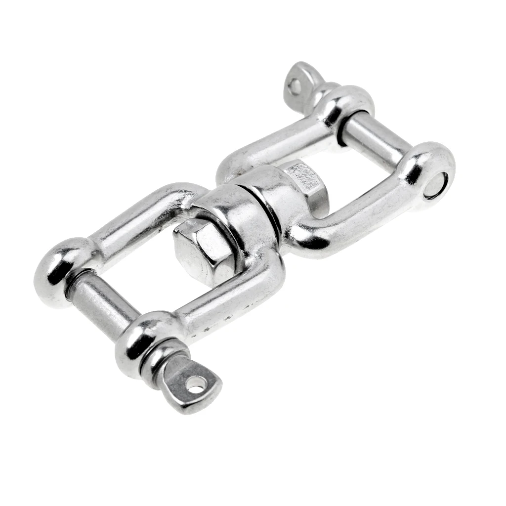 

Perfeclan 2Pcs 304 Marine Stainless Steel Chain Anchor Swivel Jaw M5 M6