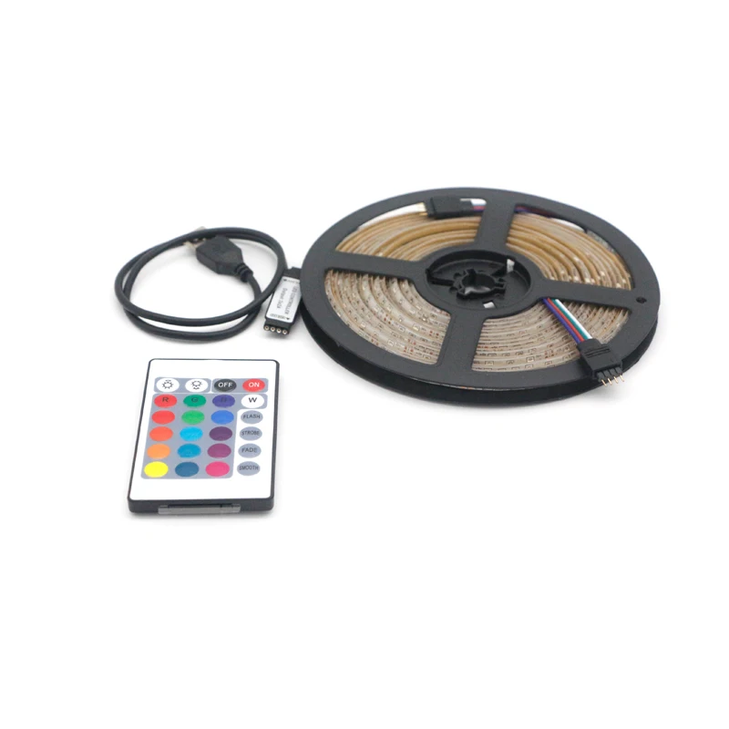 Smd 5v USB 2835 rgb водонепроницаемая светодиодная лента 24key ip30 ip65 контроллер фоновый