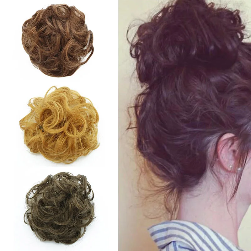 messi резиночки для резиночки для волос Грязный пучок для волос шиньон волосы булочка пушистые волосы лента веревка синтетические волосы для наращивания braiders Парик Инструменты для укладки грязный кудрявый пучок