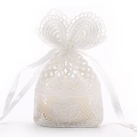6pcs 1014 white round hole lace bag jewelry storage bag milk yarn bundle pocket drawstring bags packaging party wedding favors