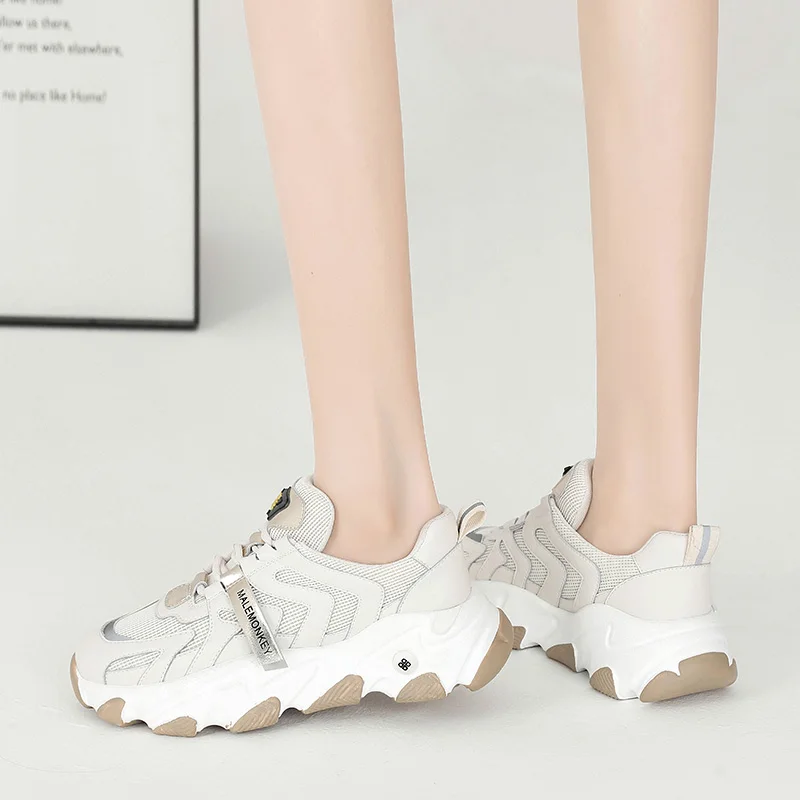 Женские дышащие кроссовки удобная повседневная обувь на платформе шнуровке