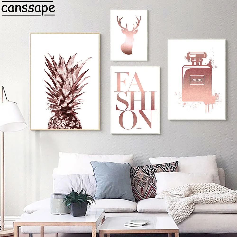 Флакон духов постер абстрактная фотография роза золото искусство модные цитаты