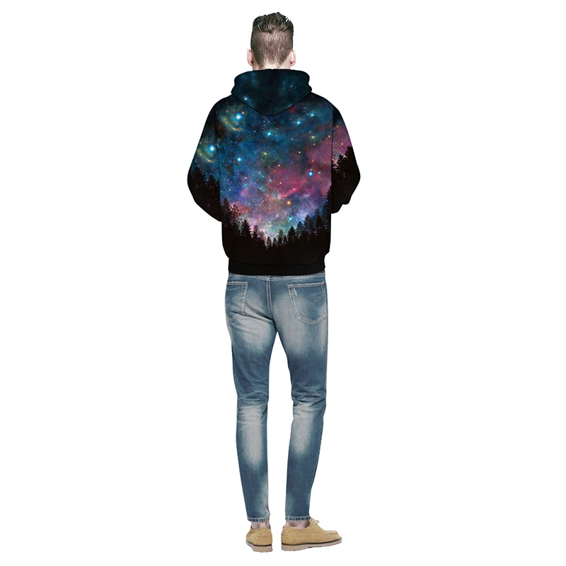 

Pretty Fashion Men Casual Style Acrylic Material Night Sky Digital Hoodie Sweatshirts 3d Hoodies Pullovers Printed Pattern Type