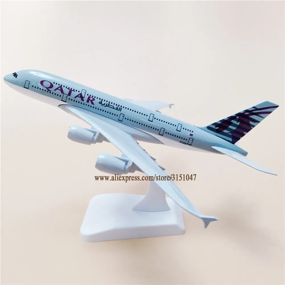 20 см сплав металла Air QATAR Airways A380 модель самолета Airbus 380 Airlines Стенд летательный