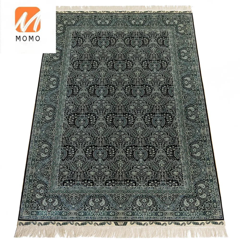 

Новые модные роскошные 1,2x1,8 метр привлекательные Темно-синие цветочное оформление, персидский ковер для гостиной