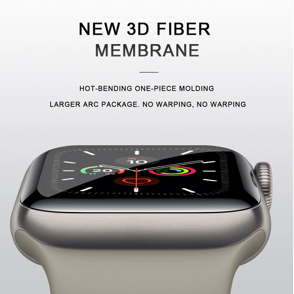 Подходит для Apple Watch, водонепроницаемая мягкая стеклянная пленка серии 5, 4, 38 мм, 40 мм, 42 мм, 44 мм, закаленное защитное стекло Iwatch 3, 2, 1 для часов