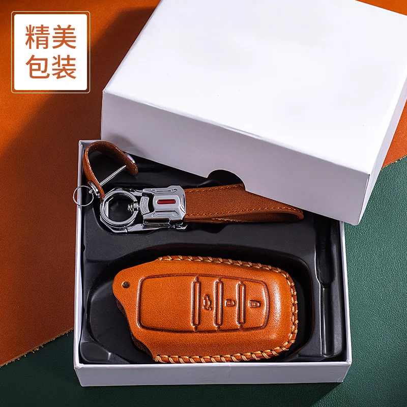 hot sale leather car key case cover for chr rav4 auris avensis prius aygo camry corolla land cruiser 200 prado crown accessorie free global shipping