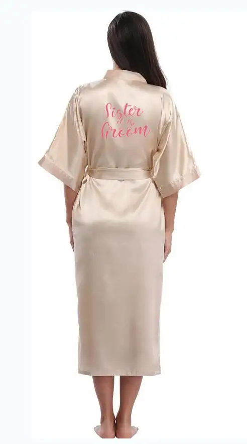 Пикантный бордовый Повседневный женский халат Свадебный летняя Пижама с рукавом