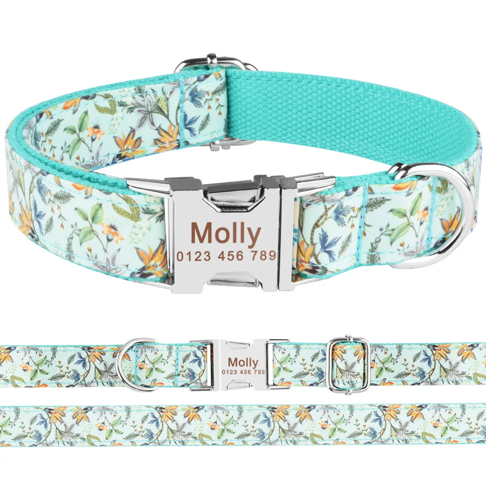 Dog Collar Color 16 AiruiDog ошейник для собак Регулируемый персонализированный прочный нейлоновый свободный Выгравированный ID имя для мальчиков и девочек воротник Перро чихуахуа - Цвет: Dog Collar Color 16