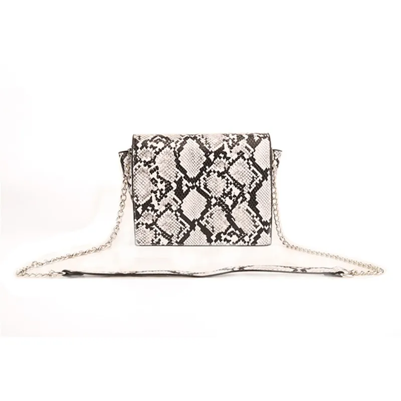 

Новое поступление 2021, женская кожаная сумка через плечо с цепочкой в виде змеиной кожи, клатч, вечерняя сумка, кошельки и сумки для женщин/...