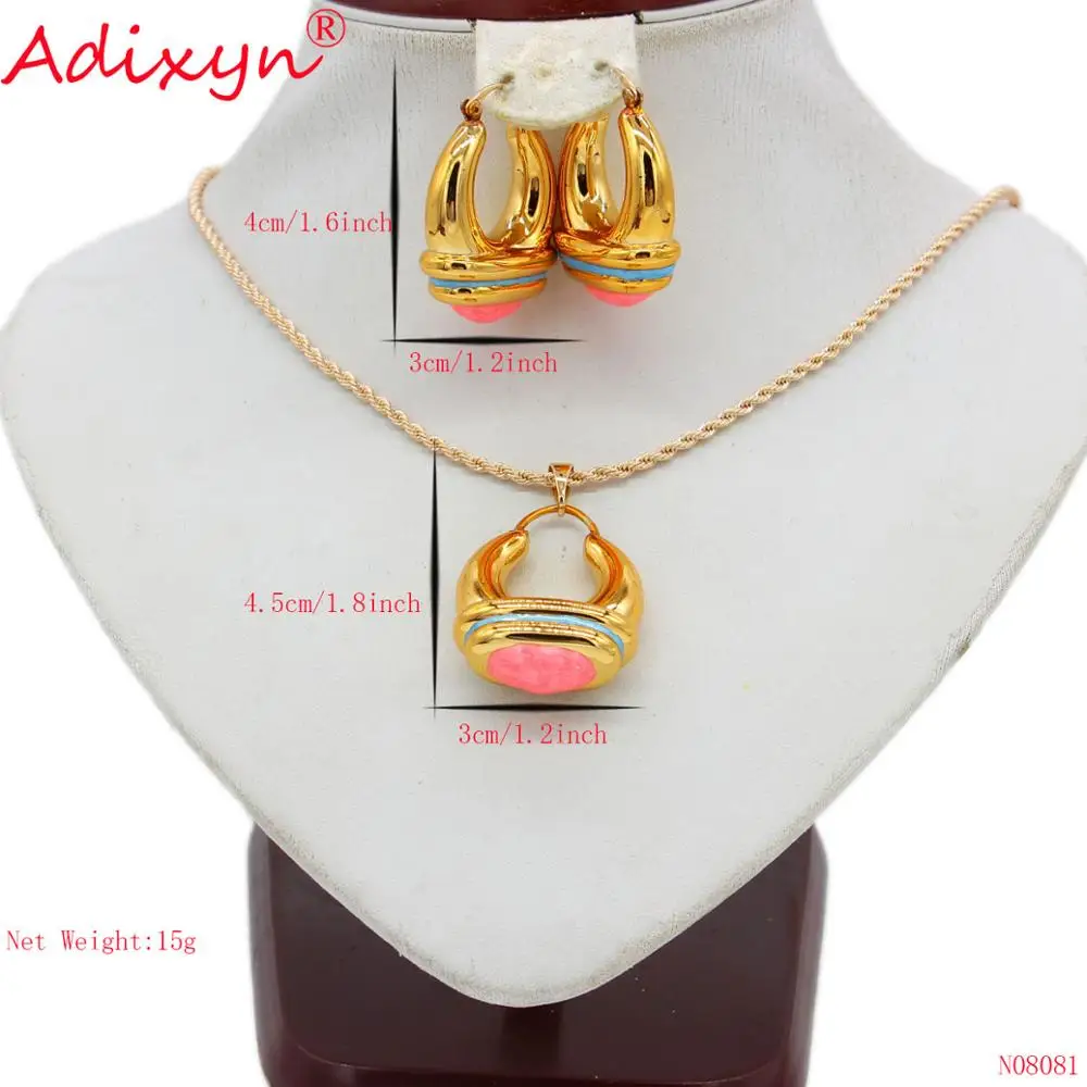 Adixyn этнические серьги кольца/ожерелье с подвеской хитового цвета Необычные