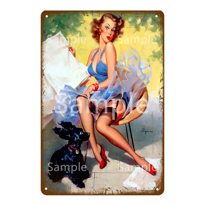 Красивый плакат Винтаж с морячкой-красавицей на металлической табличке для бара, кафе, украшения паба, ретро стены, декоративного домашнего декора YL069