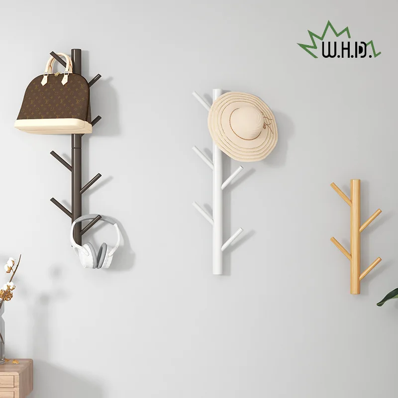 

Wooden Hanging Coat Rack Wall Hook Clothes Hanger Living Room Bedroom Decoration Hanger Wall Shelves 4 Hooks