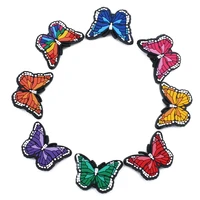 single sale 1pcs pvc butterfly icon croc charms shoe charms decorations sandals accessories buckle boys girls gifts