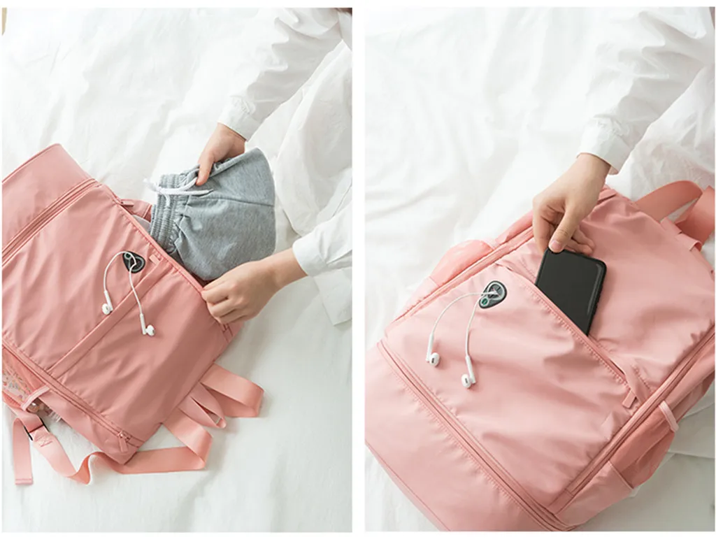 

Yoga Fitness Bag Large Capacity Sport Bag Shoe Position Dry Wet Separation solid Women Shoulder Bag