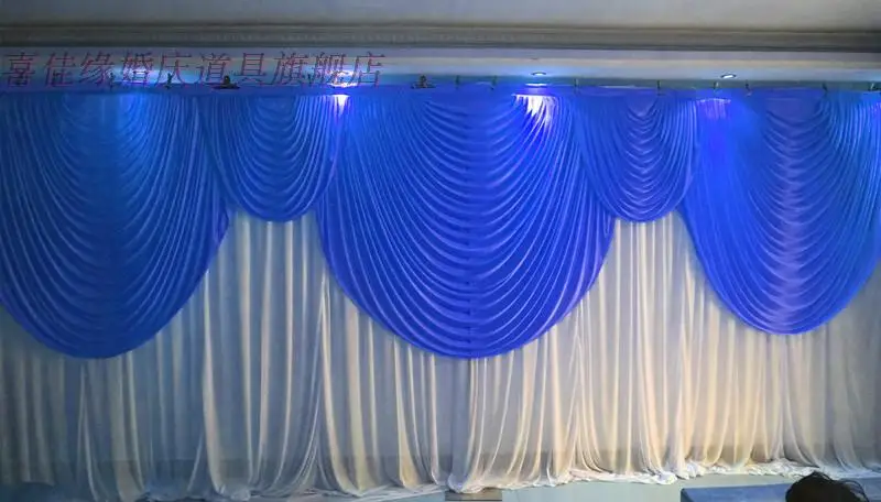 

6 м/20 футов (Ш) X 3 м/10 футов (в) Королевский синий с белым свадебным фоном занавеска свадебный реквизит свадебный фон Фата