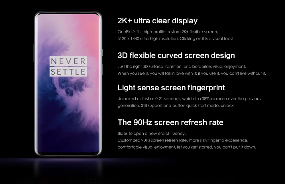 Смартфон OnePlus 7 Pro 4G, 6,67 дюймов, Android 9,0, Восьмиядерный процессор Snapdragon 855, 6+ 128 Гб ПЗУ, Мп+ Мп камера, мобильный телефон