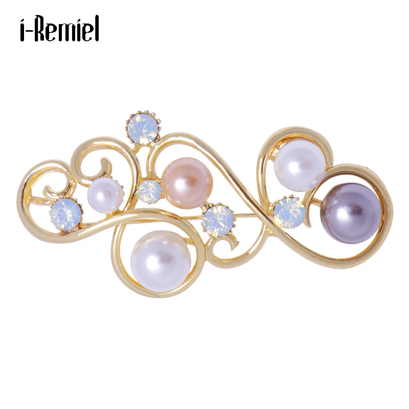 Винтаж высокого качества жемчуг брошь со стразами анти-светильник костюм платье