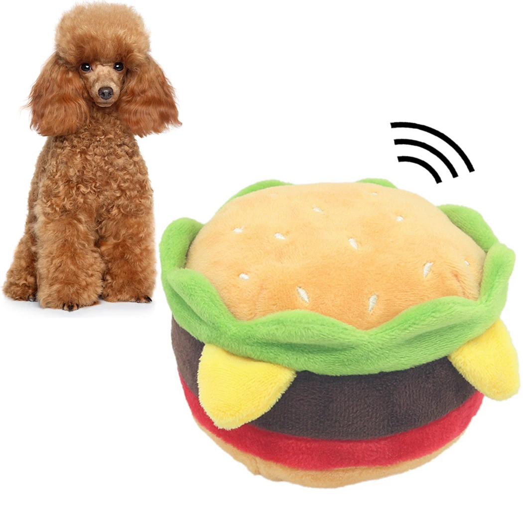 

Creative Pet Plush Toy Cute Hamburger French Fries Dog Teething Toy Pet Squeaky Toy For Cats Dogs Pet Supplies 2020 New