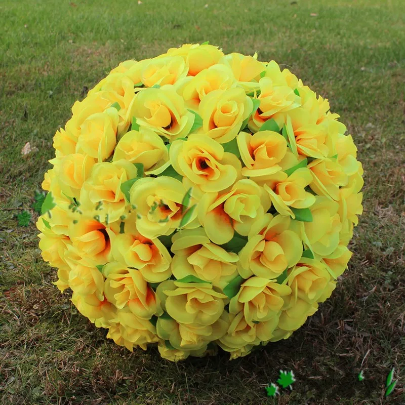

30cm 12" Red Artificial Silk Rose Flower Kissing Ball 7 Colors For Wedding Christmas Ornaments Party Decoration Supplies