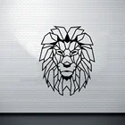 Виниловая наклейка на стену, с геометрическими предметами, голова льва, настенная наклейка с животным, для украшения детской комнаты