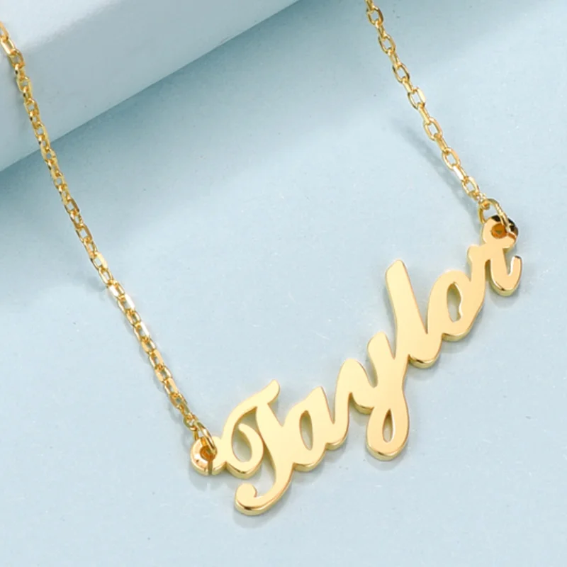 

Name Necklace Personalized Jewelry Gifts Stainless Steel Customized Nameplate Choker Pendant English Necklaces Jewelry