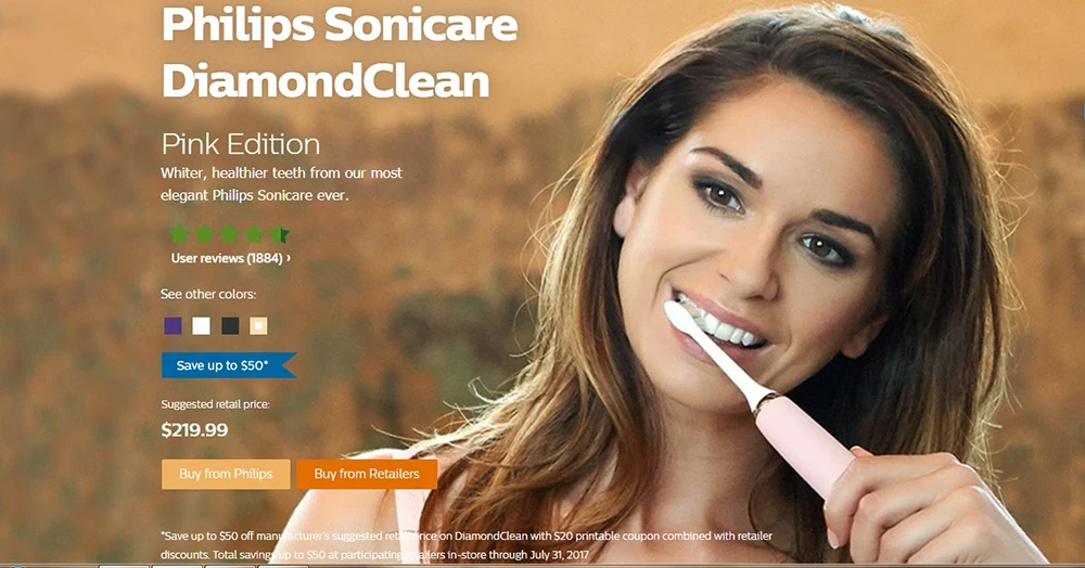 Philips Sonicare HX9362/68 звуковая качественная электрическая зубная щетка Алмазная чистая розовая со стеклом дорожное зарядное устройство для взрослых