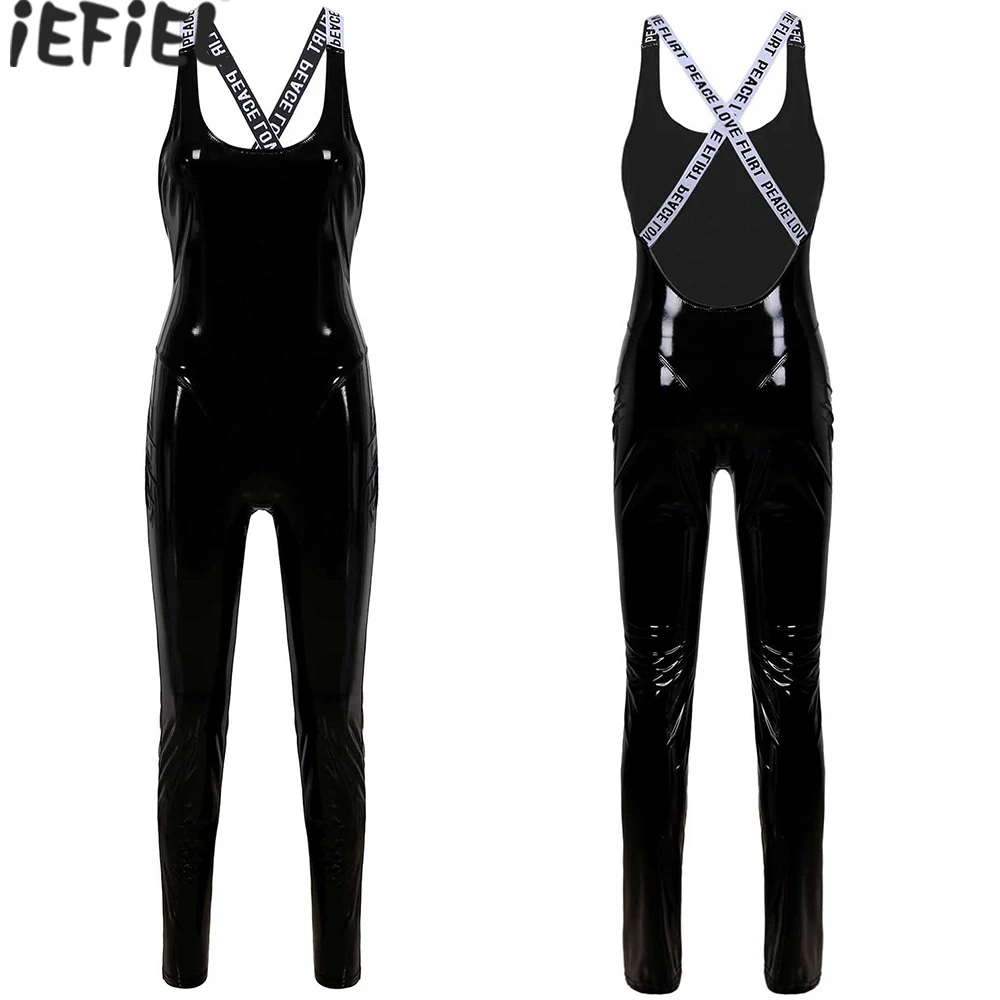 Новинка 2021 пикантный женский комбинезон из лакированной кожи виниловый