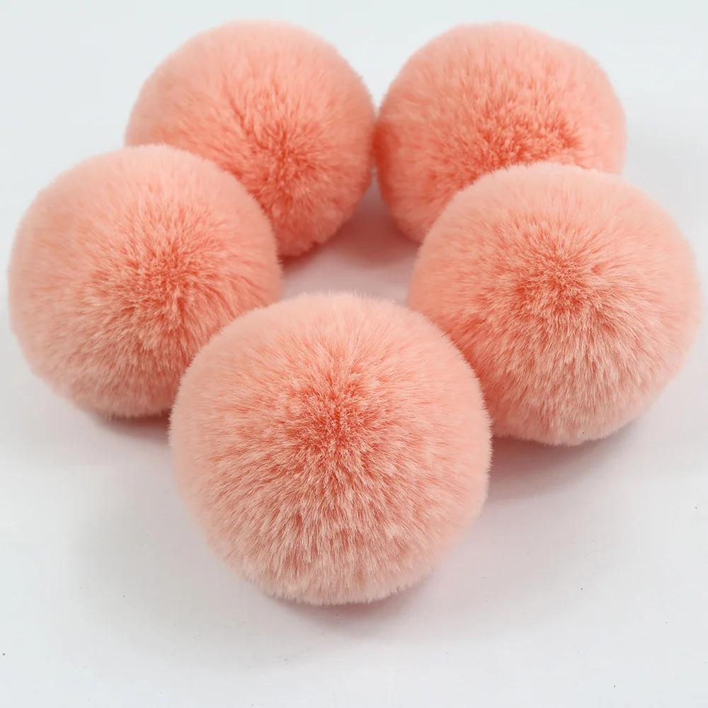 Han Pink 10 см мех мяч имитация кролика рекс шагге мяч Одежда обувь и шапки Аксессуары Ювелирные изделия Подвески ручная работа аксессуары - Цвет: Han Pink
