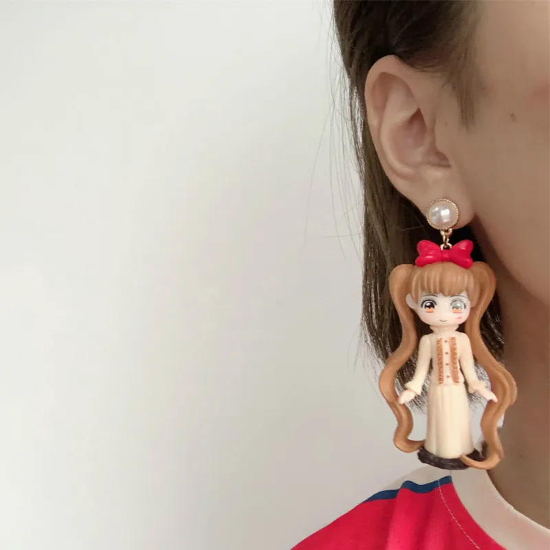 Длинные серьги милые асимметричные красивые для девушек жемчужные ногтей женщин