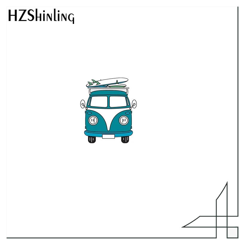 Новое поступление акриловые булавки с лацканами винтажные рисунком фургона мира