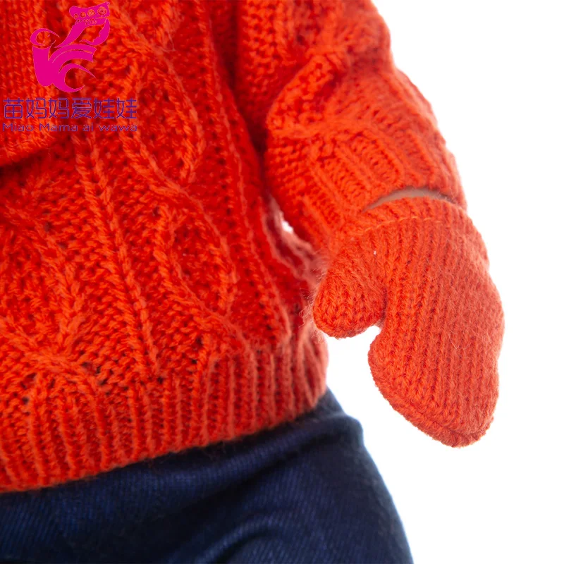 Комплект из 4 предметов шапка шарф свитер платье для кукол-младенцев 40-43 см 18