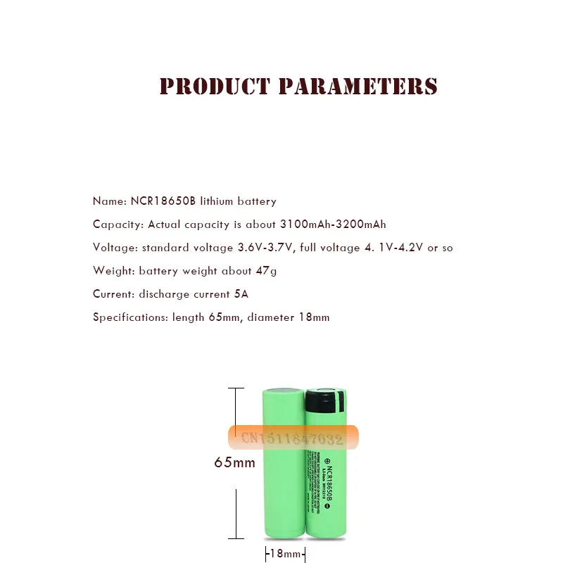 Оригинальный литий ионный аккумулятор Panasonic 100% Ncr18650b 18650 3400 мАч 3 7 в для фонарика
