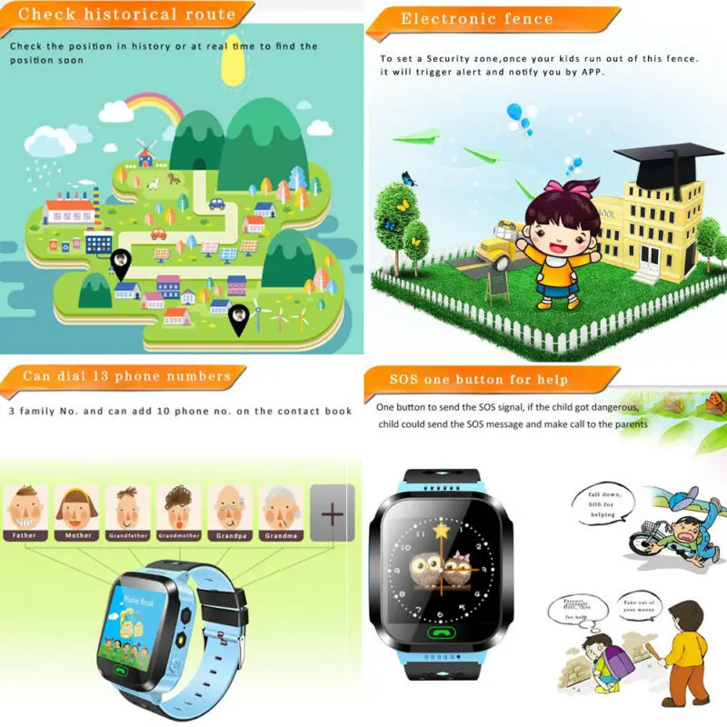 Водонепроницаемые Детские Смарт часы с GPS трекером для Android и iOS|Смарт-часы| |