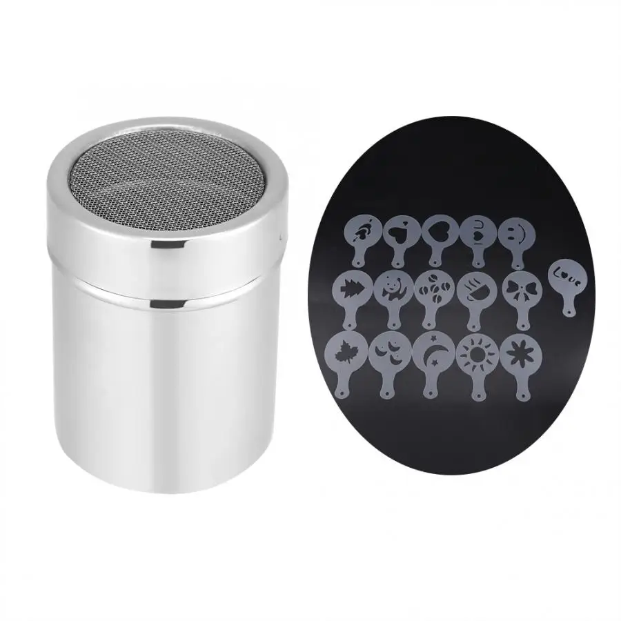 Зеркальная какао мука из нержавеющей стали сахарный порошок сито для кофе с 16