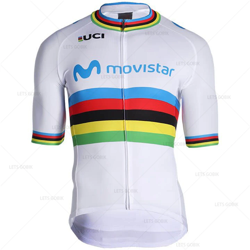 jersey only MOVISTAR TEAM, чемпион, набор Джерси для велоспорта(2 шт.), летний короткий рукав, Ropa Ciclismo Hombre, одежда для велоспорта, велосипедная форма - Цвет: jersey only