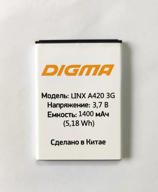 AZK 1 шт. 1400 мАч Высококачественный аккумулятор для смартфона Digma LINX A420 3G