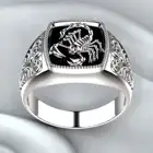 Уникальное кольцо с гравировкой в виде черного скорпиона, мужские массивные кольца из нержавеющей стали в стиле панк-рок для женщин, ювелирные изделия для свадебной вечеринки, байкера