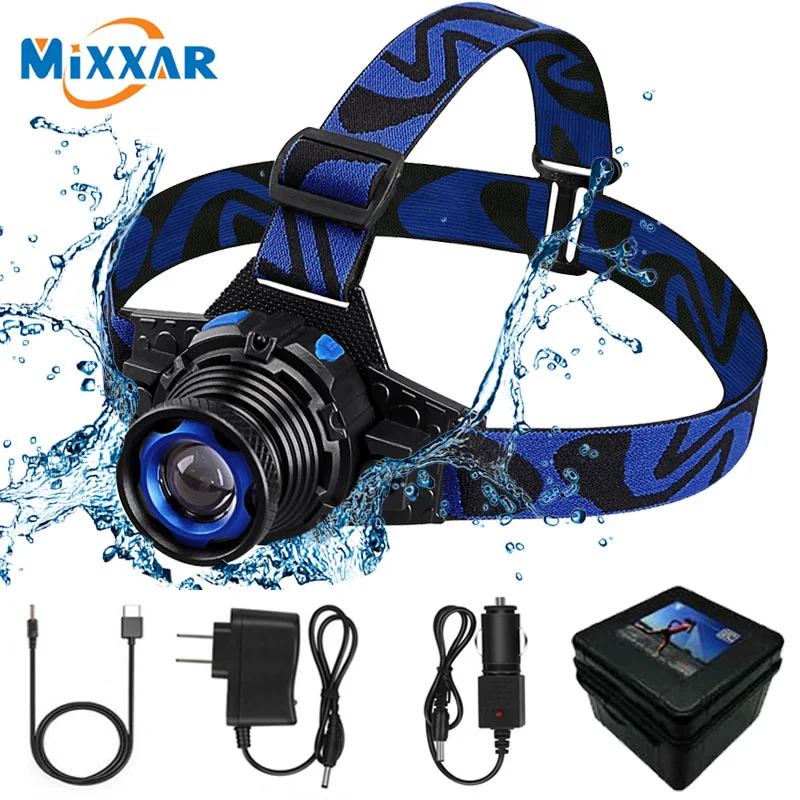 ZK20 светодиодный налобный фонарь высокой мощности IPX4 водонепроницаемый