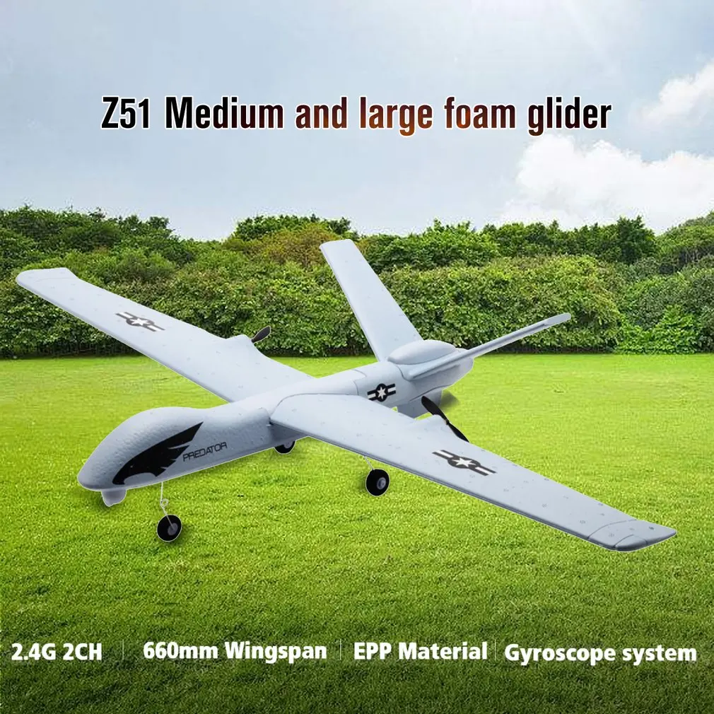 Z51 Хищник 2 4G 2CH 660 мм размах крыльев дистанционное управление RC самолет