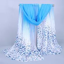 Bufandas largas de gasa con estampado de leopardo para mujer, pañuelos con estampado de flores de pavo real, diseño a la moda, 50x160cm, 1 unidad